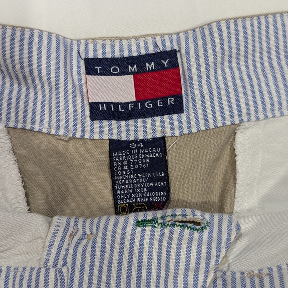 Tommy Hilfiger khaki shorts Men's 34 double pleat, double button - Picture 2 of 8
